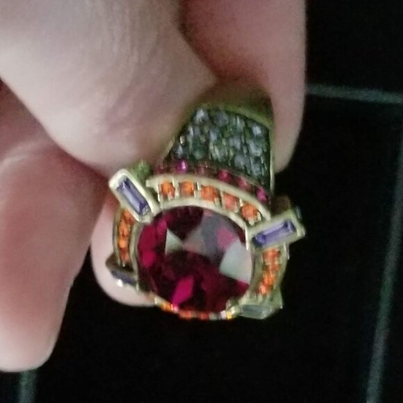 NWOT stunning Heidi Daus vintage style cocktail ring, size 7 - Picture 6 of 11